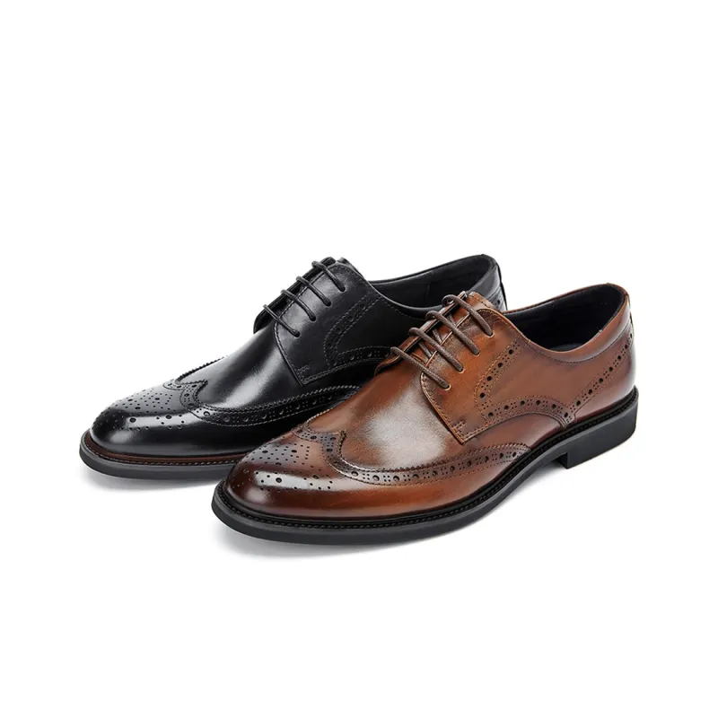 BELLE Dress Shoes Men Low Top Black/Brown-6