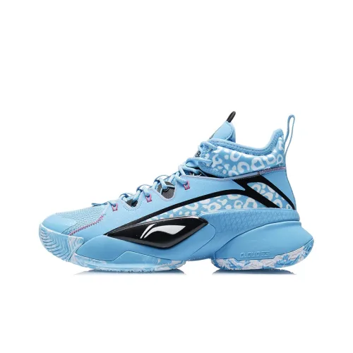 LINING Power 7 Basketball Shoes Men Mid-Top Blue/Black/White