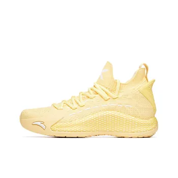PECHOIN x Anta Cushioning Anti Slip And Wear Resistant Mid Top Basketball Shoes Women's Yellow White