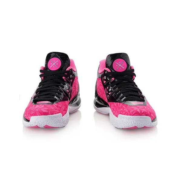 LiNing WOW 4 Mid Top Basketball Shoes Men's Pink Black-1