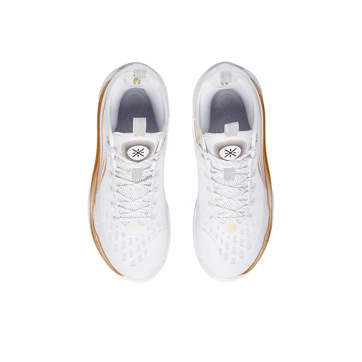 LiNing Wade 808 2 Dynasty Wear Resistant Low Top Basketball Shoes Men's White Gold-2