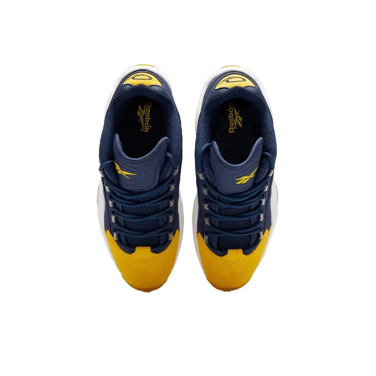 Reebok Question Basketball Shoes Men Low Top Blue/Yellow-4