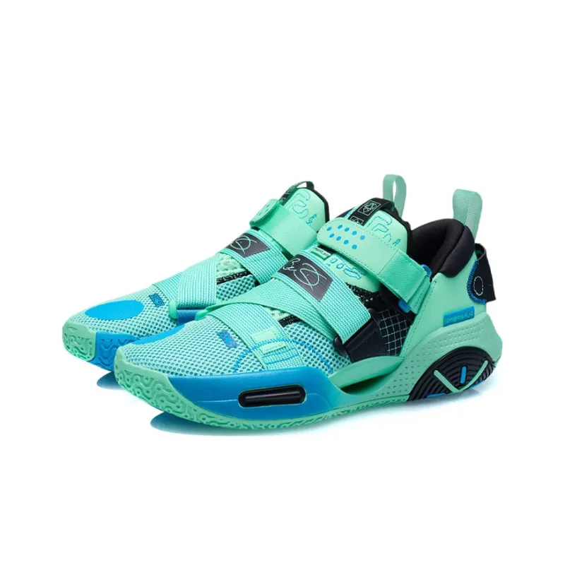 LINING All City 9 V2 Basketball Shoes Men Low Top Fluorescent Emerald Green-2