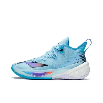 LINING Power 9 Basketball Shoes Men Mid Top Light Wax Blue/Black