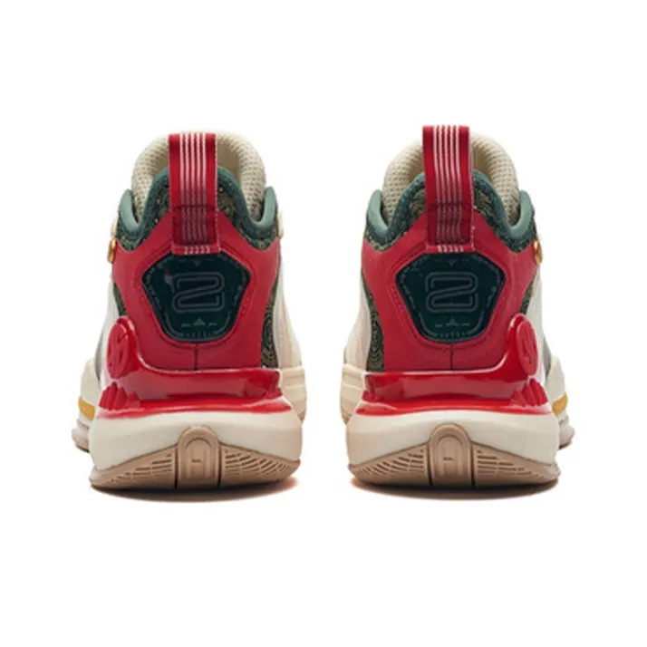 361° AG 2 United Cushioning Anti-Slip And Wear-Resistant Mid-Top Basketball Shoes White Red Green-2