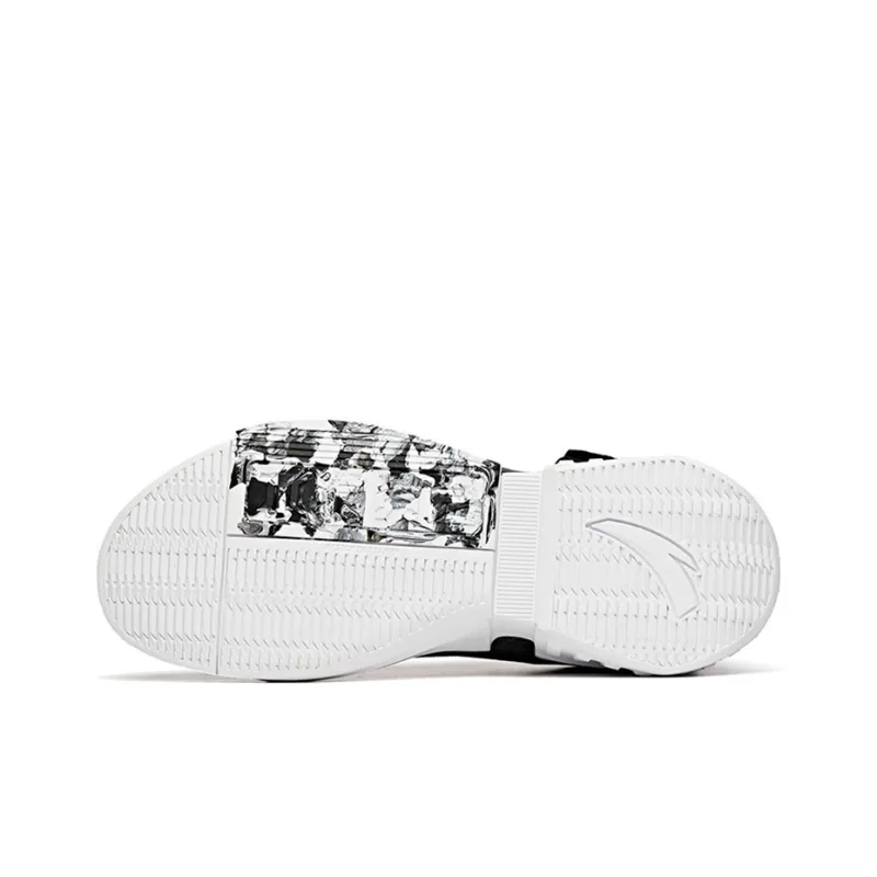 Anta Advanced Player Wear-Resistant Mid-Top Performance Basketball Shoes Men's Black White-2