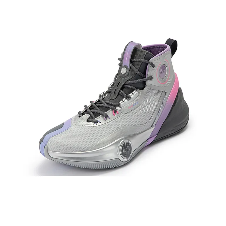 361° AG3 Pro Basketball Shoes Men High Top Gray/Purple-1