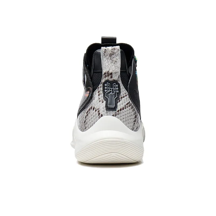 LiNing CJ-1 CJ 1 Anti-Slip And Wear-Resistant Lightweight Mid-Top Basketball Shoes Black White-5