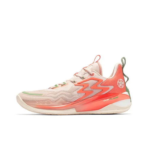 361° Big3 3.0 Pro Basketball Shoes Men Low-Top Light Peach Pink/Grapefruit Red