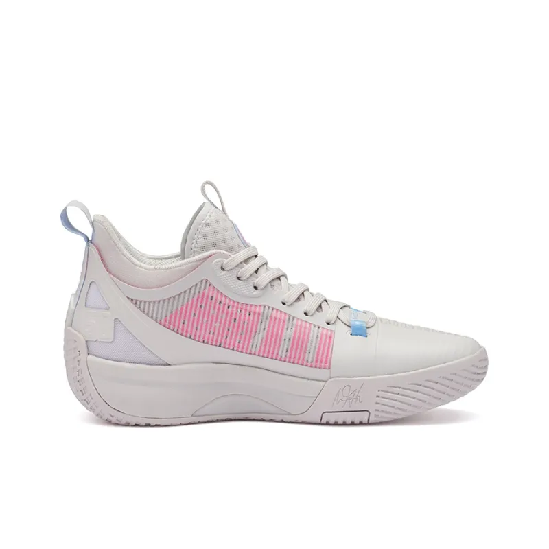 361° Chan 3 MOD Wear Resistant Slip Resistant Mid Top Performance Basketball Shoes Men's Gray Pink-1