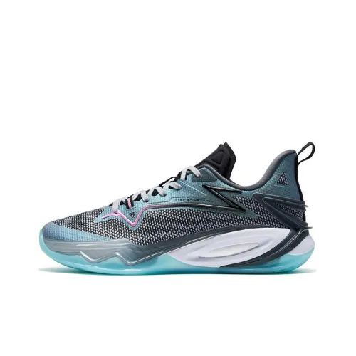 XTEP Light Attack 2 Generations Anti-Slip And Wear-Resistant Rebound Low-Top Basketball Shoes Men's Gray Black Blue