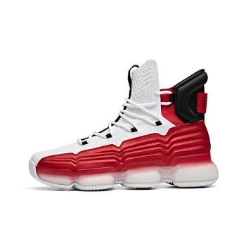 Anta Cushioning Anti Slip And Wear Resistant High Top Basketball Shoes Men's White Red