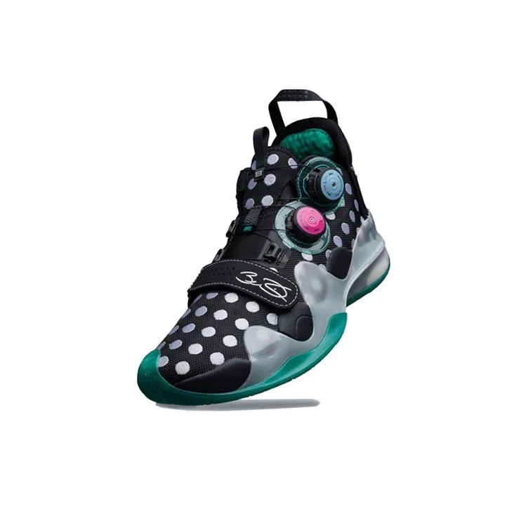 LiNing WOW 8 Cushioning, Slip Resistant, Abrasion Resistant, Breathable, Rebound Mid Top Basketball Shoes Men's Black-3