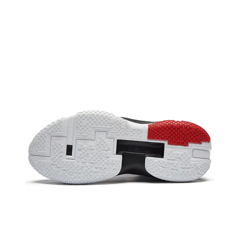 361° QU!KFOAM Cushioning Anti Slip And Wear Resistant Mid Top Performance Basketball Shoes Men's White Black-3
