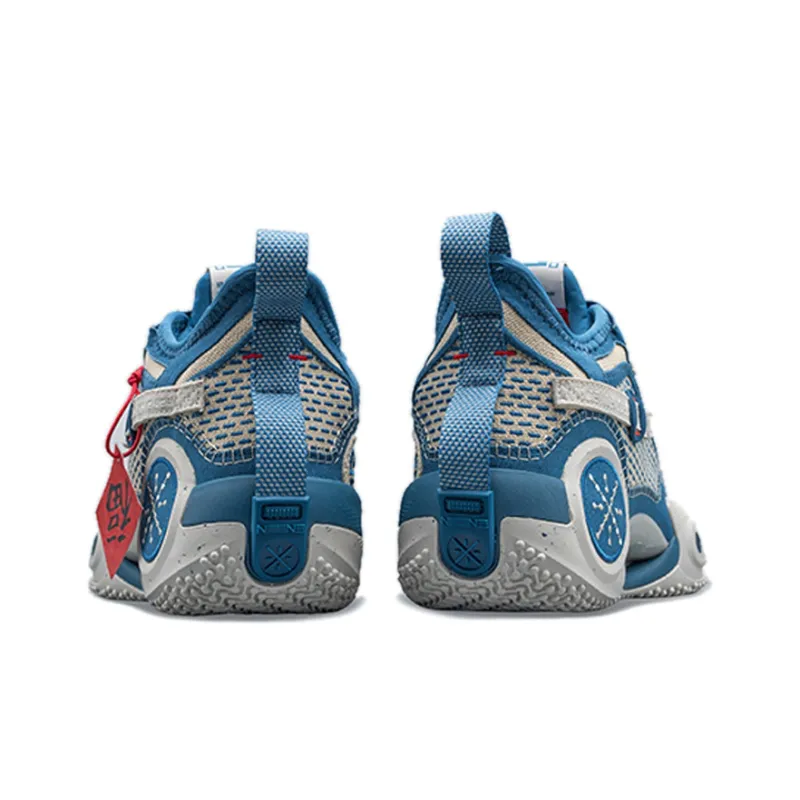 LiNing Way Of Wade 9 CNY Cultivation Durable Breathable Low-Top Basketball Shoes Blue-5