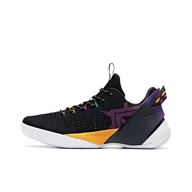 ANTA Basketball Shoes Men Low-Top Black/Yellow/Purple-0