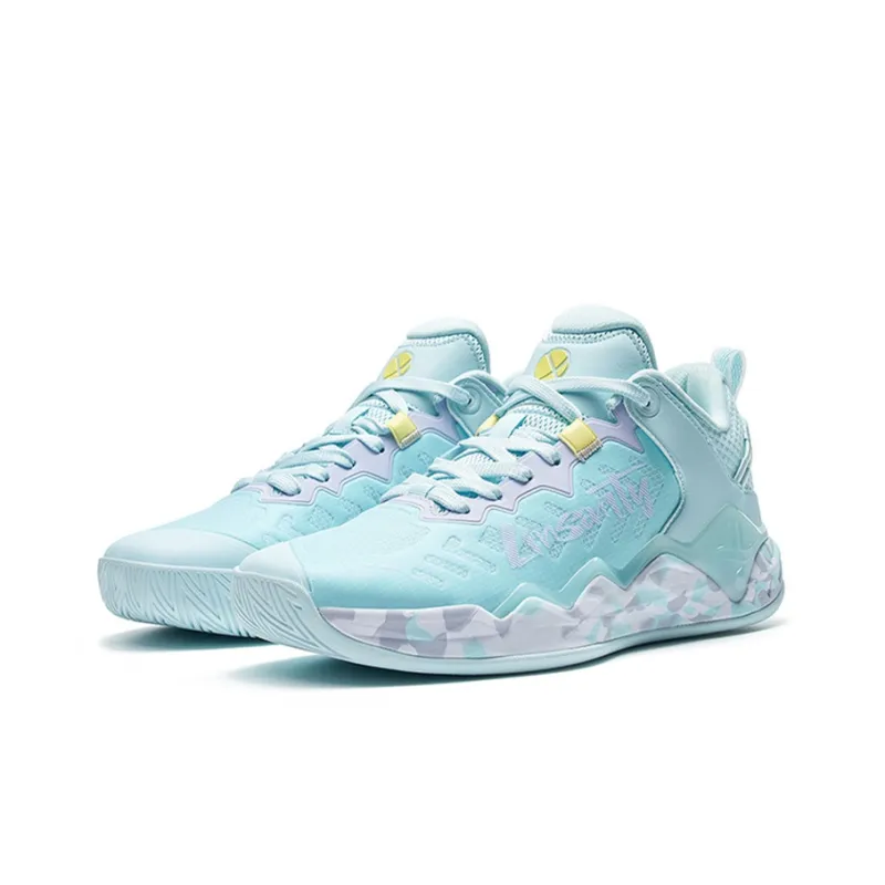 XTEP JLIN TEAMV2 Cushioning, Slip Resistant, Abrasion Resistant, Coverage, Support Low Top Basketball Shoes Blue Purple-1