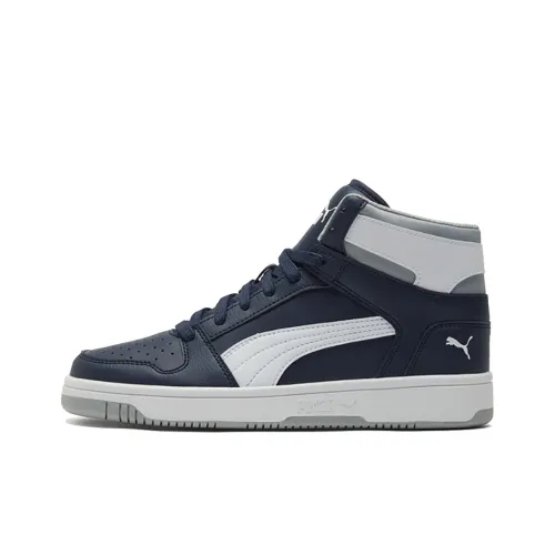 PUMA REBOUND Basketball Shoes Unisex High-Top Blue/White/Gray