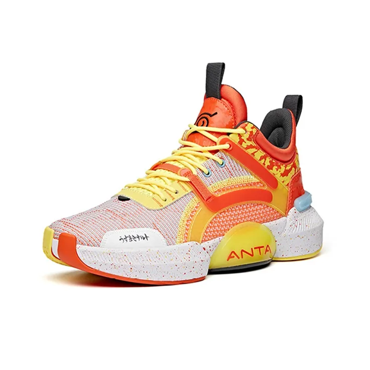 ANTA Basketball Shoes Men Mid Top Orange/Yellow-2