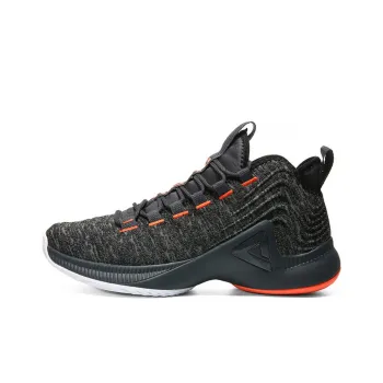PEAK Mid Top Performance Basketball Shoes Men's Gray Orange
