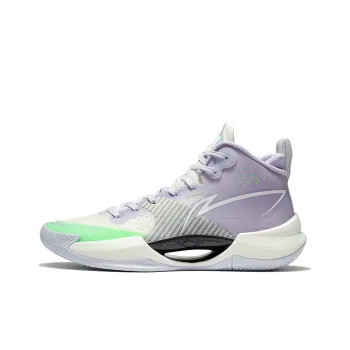 LiNing Ultra Light Cushioning Anti Slip And Wear Resistant Breathable Coverage Support Mid Top Basketball Shoes Lilac