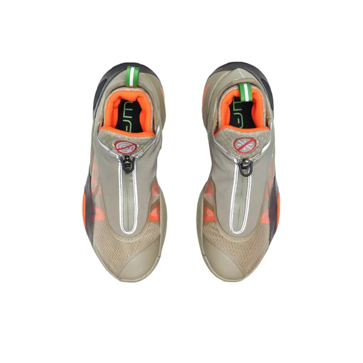 LiNing All City 8 V2 Wade Collection Cushioning Anti-Slip And Wear-Resistant Mid-Top Basketball Shoes Plain Khaki-3