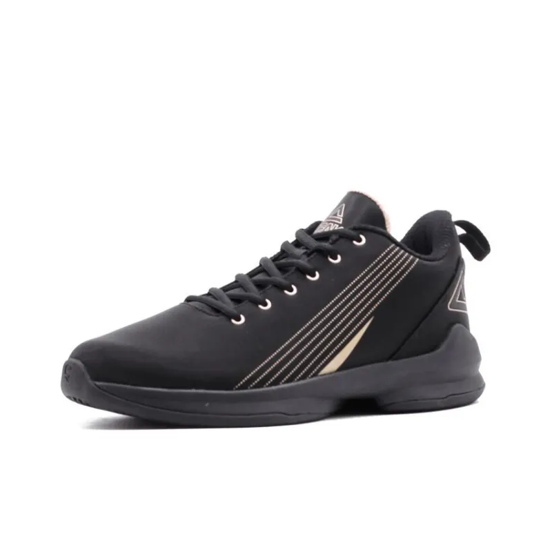 PEAK Anti-Slip Wear-Resistant Low-Top Performance Basketball Shoes Men's Black Gold-1