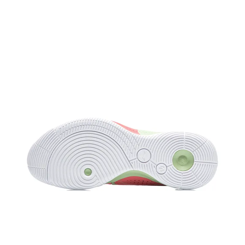 LINING Sonic 9 Team Basketball Shoes Men Mid Top Tender Fruit Green/Bright Orange Red-4