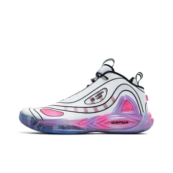 361° Zengo Cushioning, Slip Resistant, And Abrasion Resistant Mid Top Basketball Shoes Men's White Pink
