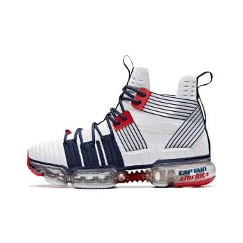 MARVEL x Anta Cushioning Anti Slip And Wear Resistant Support Mid Top Basketball Shoes Women's White Blue Red