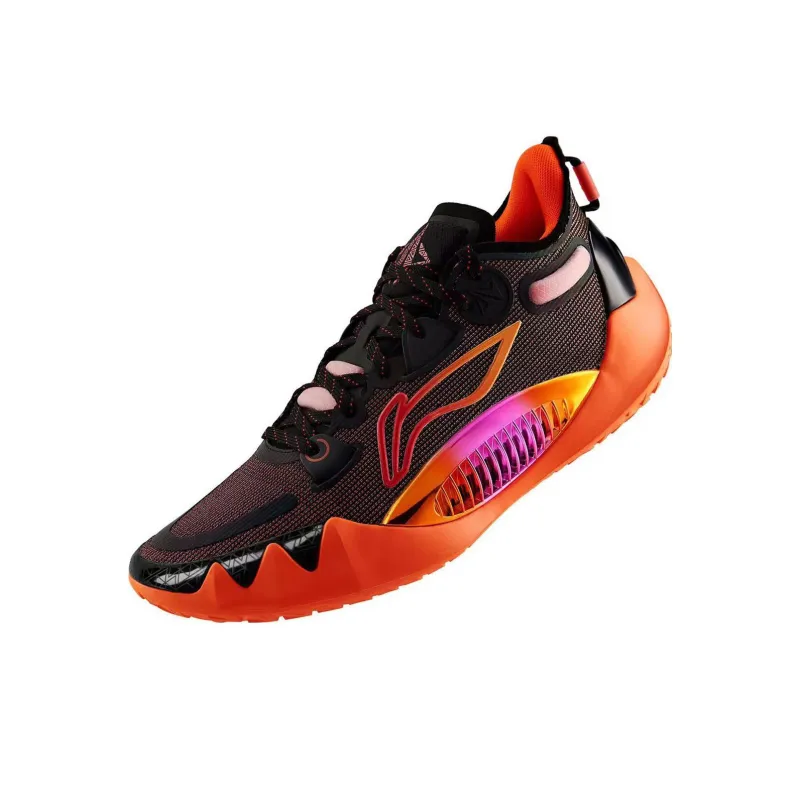 LINING JB1 Basketball Shoes Men Low Top Black/Fiery Red-2
