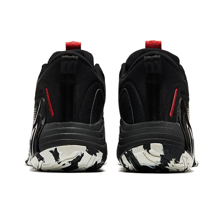 Erke Cushioning Anti Slip And Wear Resistant Mid Top Basketball Shoes Men's Black Gray-3