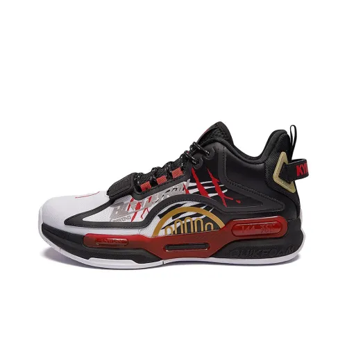 361° Kylian Mbappé Signed Edition Anti Slip Wear Resistant Mid Top Performance Basketball Shoes Men's Black Red