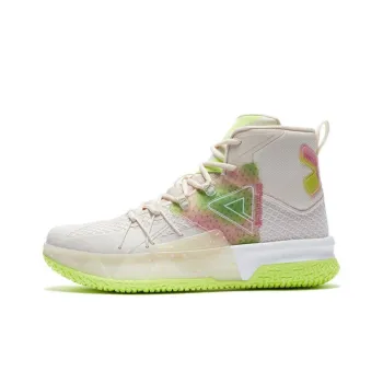 PEAK Durable Breathable High Top Basketball Shoes Men's Ecru