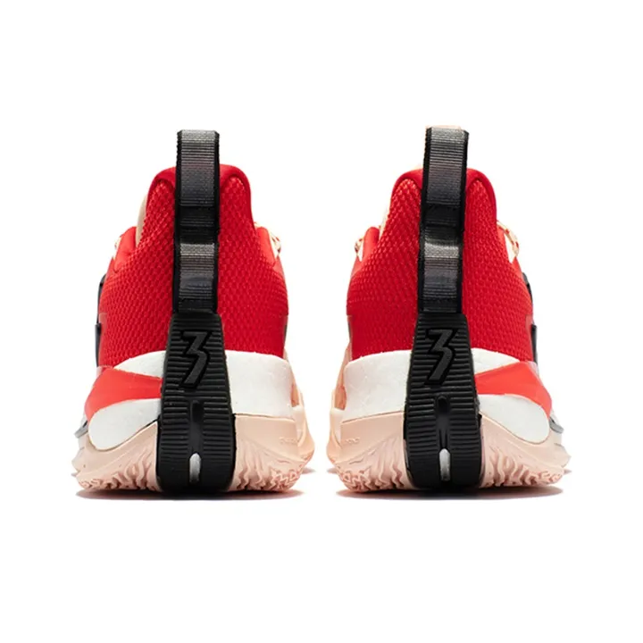 361° Big3 3.0 Pro Cushioning Wear-Resistant Low-Top Basketball Shoes Men's Magma Red-4