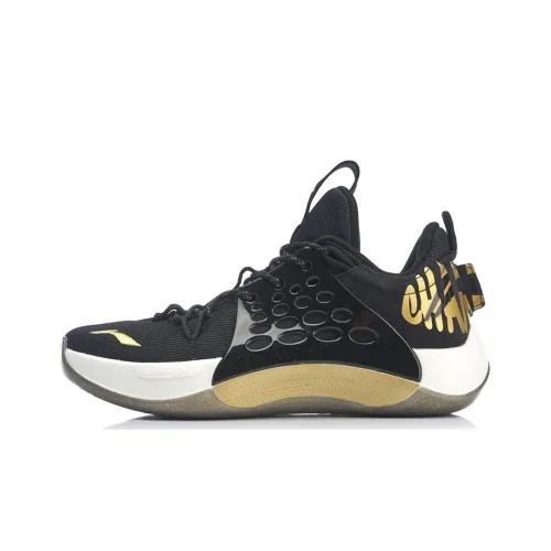 LINING SONIC 7 Basketball Shoes Men Low-Top Black/Gold