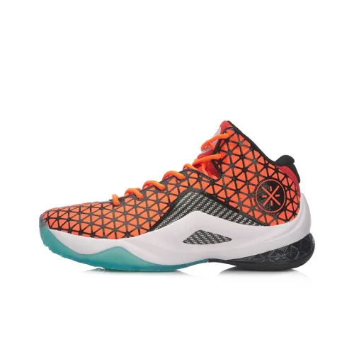 LINING All In Team 4 Basketball Shoes Unisex Mid-Top Black/Orange