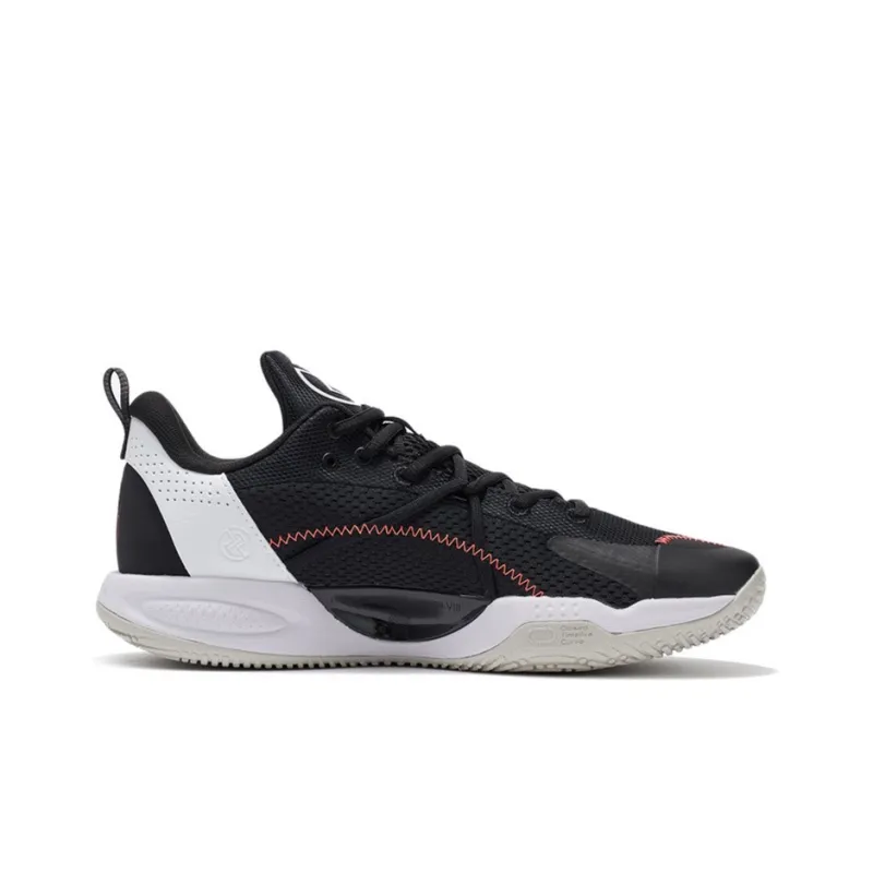 LINING Speed 8 Basketball Shoes Men Low Top Black/Standard White-1