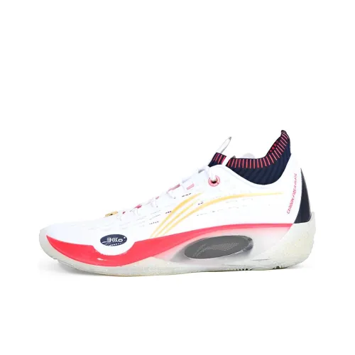 LiNing Wade 808 Ultra Cushioning Anti Slip And Wear Resistant Low Top Basketball Shoes Men's White Red