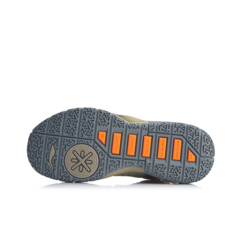 LiNing ALL DAY 4 Mid Top Basketball Shoes Men's Gray Orange-3