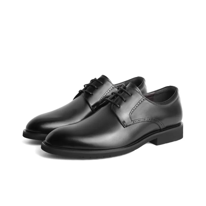 BELLE Dress Shoes Men Low Top Black/Brown-4