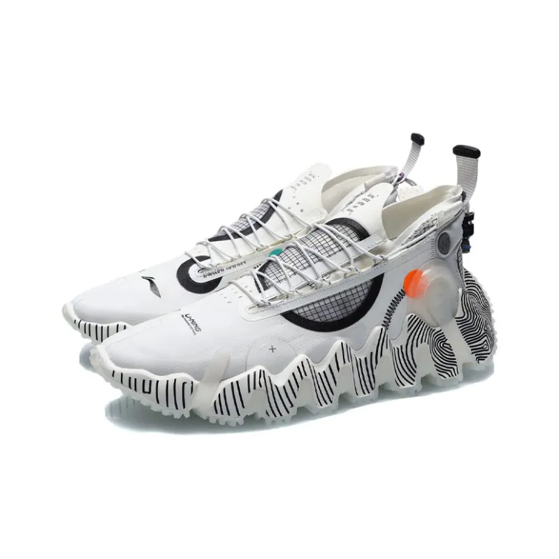 LiNing Cushioning, Slip Resistant, Abrasion Resistant, Breathable Coverage Low Top Basketball Shoes Men's White-2