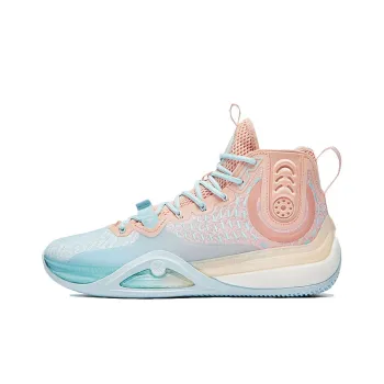 XTEP Beauty Wind 1 Cushioning Abrasion Resistant Breathable High Top Basketball Shoes Blue Pink