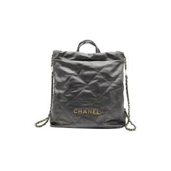 CHANEL 22Bag Calfskin Backpack Large Size Women's Copper Metallic/Dark Gray