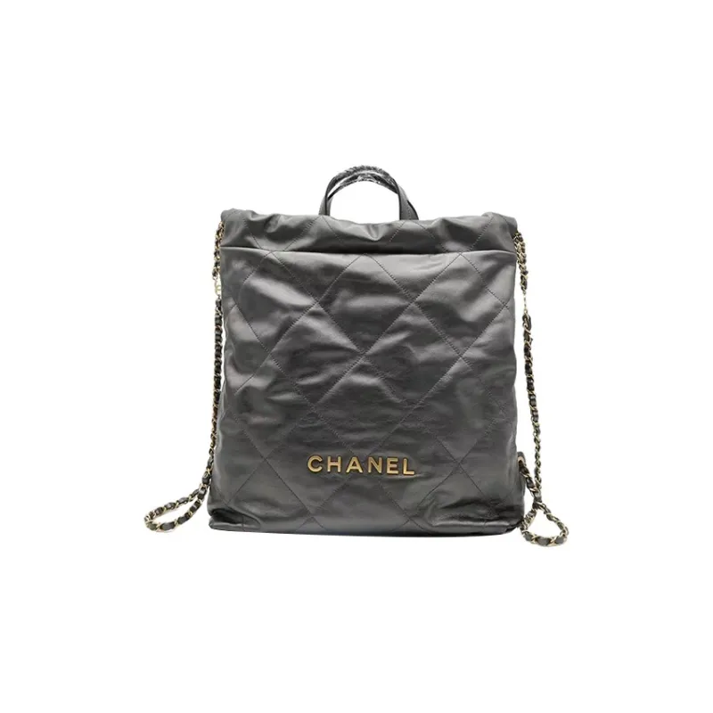 CHANEL 22Bag Calfskin Backpack Tubas Women's Ruthenium Metal/Dark Gray-0
