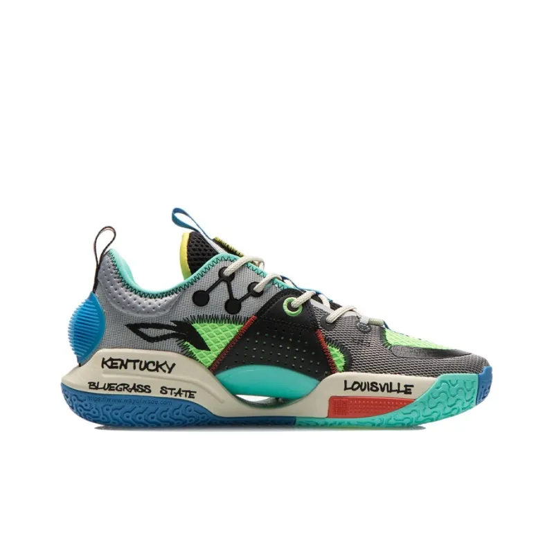 LiNing All City 9 V1.5 Wear Resistant Slip Resistant Low Top Performance Basketball Shoes Men's Gray Black-1