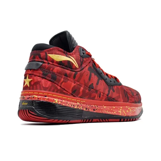LiNing WOW 2 Way Of Wade 2 LeBron Screw Mid Top Basketball Shoes Men's Red Black Yellow-2