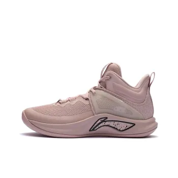 LiNing Flashing Durable Breathable Mid Top Basketball Shoes Misty Rose Pink