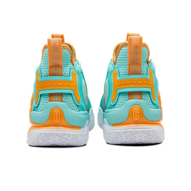 361° AG 1 Cushioning Anti Slip And Wear Resistant Mid Top Basketball Shoes Men's Blue Orange-3