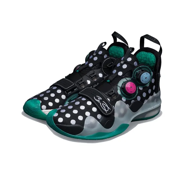 LiNing WOW 8 Cushioning, Slip Resistant, Abrasion Resistant, Breathable, Rebound Mid Top Basketball Shoes Men's Black-1